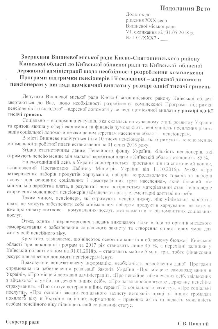 Проекти рішень XXX сесіЇ VIІ скликання